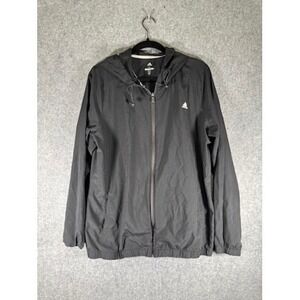 Adidas Golf Jacket Womens‎ XL Black Full Zip Lightweight Windbreaker Hooded